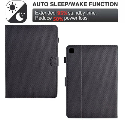 For iPad Air / Air 2 / 9.7 2017 / 2018 Solid Color Fiber Texture Smart Tablet Leather Case(Black) - iPad 9.7 (2018) & (2017) Cases by buy2fix | Online Shopping UK | buy2fix