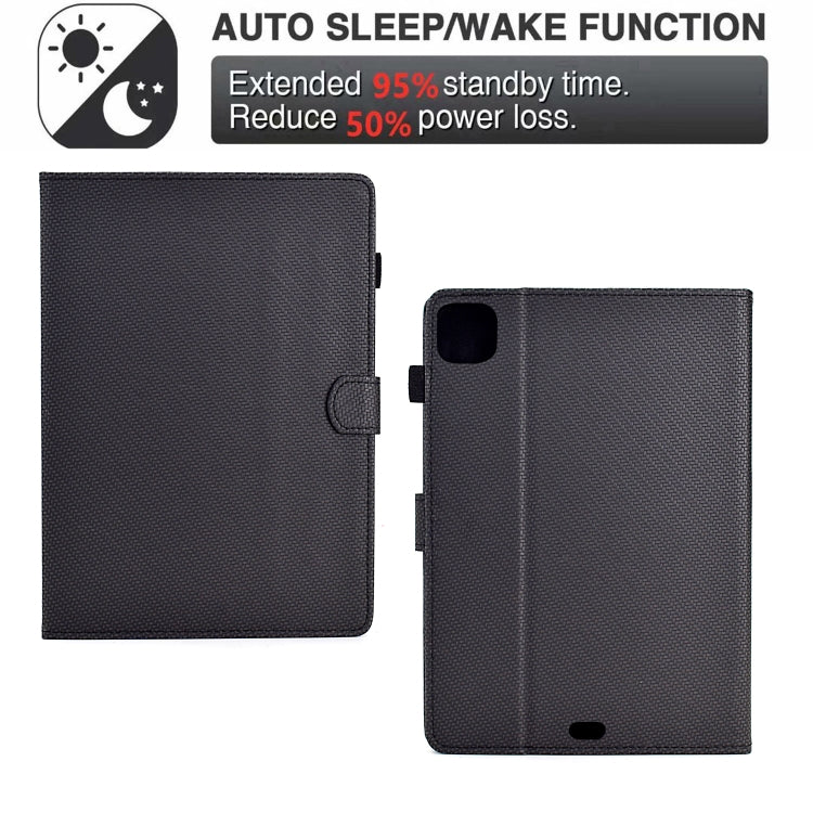 For iPad Air 10.9 2022 / 2020 Solid Color Fiber Texture Smart Tablet Leather Case(Black) - iPad Air (2022) / (2020) 10.9 Cases by buy2fix | Online Shopping UK | buy2fix