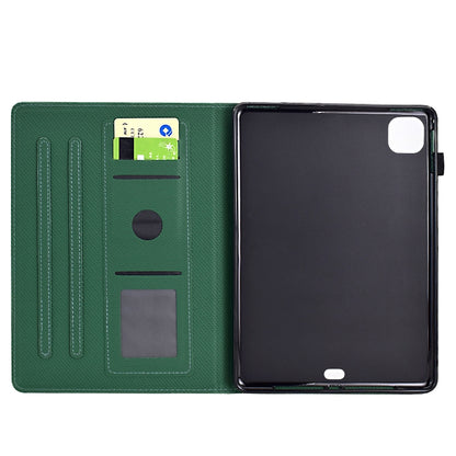 For iPad Air 10.9 2022 / 2020 Solid Color Fiber Texture Smart Tablet Leather Case(Green) - iPad Air (2022) / (2020) 10.9 Cases by buy2fix | Online Shopping UK | buy2fix