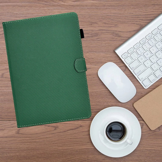For Samsung Galaxy Tab S7 / S8 Solid Color Fiber Texture Smart Tablet Leather Case(Green) by buy2fix