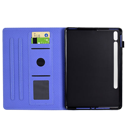 For Samsung Galaxy Tab S9 / S9 FE Solid Color Fiber Texture Smart Tablet Leather Case(Purple) - Galaxy Tab S9 Cases by buy2fix | Online Shopping UK | buy2fix