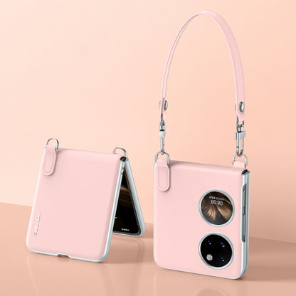 For Huawei P50 Pocket / Pocket S SULADA Skin Feel Liquid Leather Phone Case with Strap(Pink) - Huawei Cases by SULADA | Online Shopping UK | buy2fix