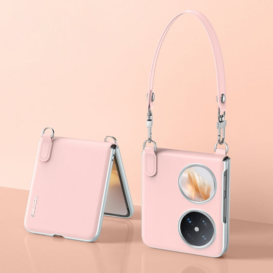 For Huawei Pocket 2 SULADA Skin Feel Liquid Leather Phone Case with Strap(Pink) - Huawei Cases by SULADA | Online Shopping UK | buy2fix