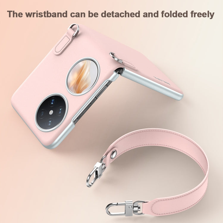 For Huawei Pocket 2 SULADA Skin Feel Liquid Leather Phone Case with Strap(Pink) - Huawei Cases by SULADA | Online Shopping UK | buy2fix