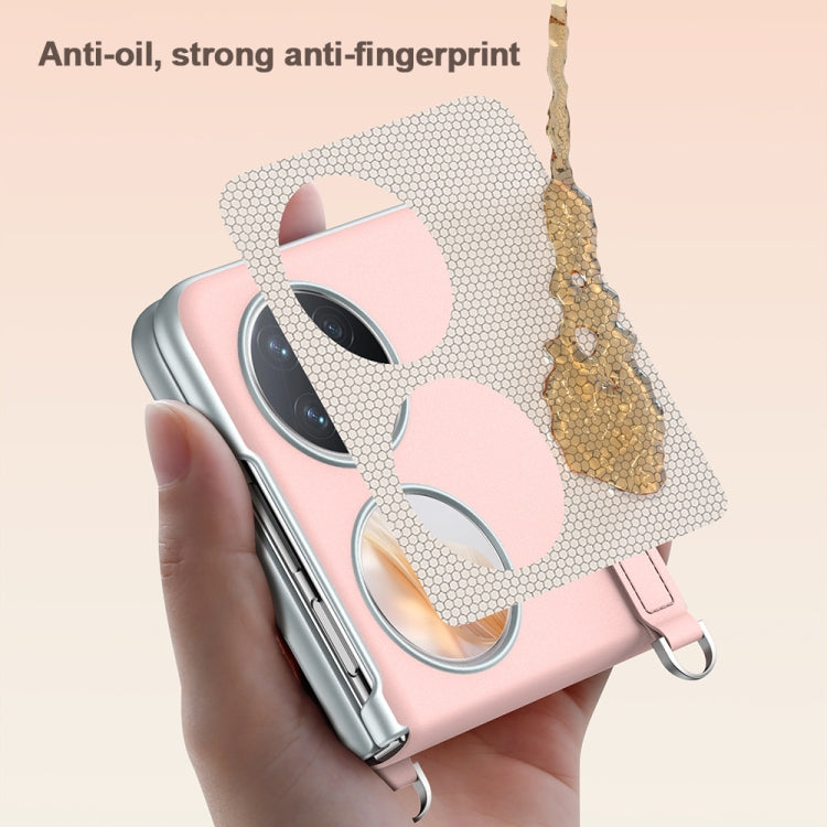 For Huawei Pocket 2 SULADA Skin Feel Liquid Leather Phone Case with Strap(Pink) - Huawei Cases by SULADA | Online Shopping UK | buy2fix