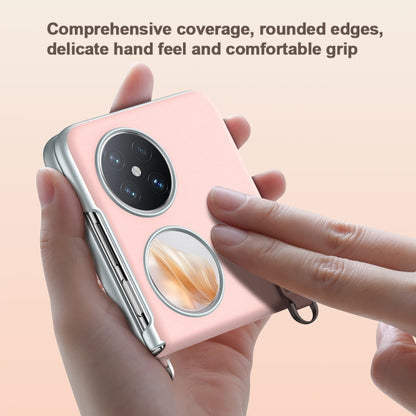 For Huawei nova Flip SULADA Skin Feel Liquid Leather Phone Case with Strap(White) - Huawei Cases by SULADA | Online Shopping UK | buy2fix