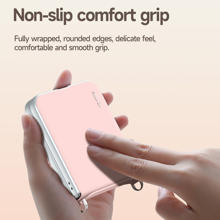 For Samsung Galaxy Z Flip5 SULADA Skin Feel Liquid Leather Phone Case with Strap(White) - Galaxy Z Flip5 Cases by SULADA | Online Shopping UK | buy2fix