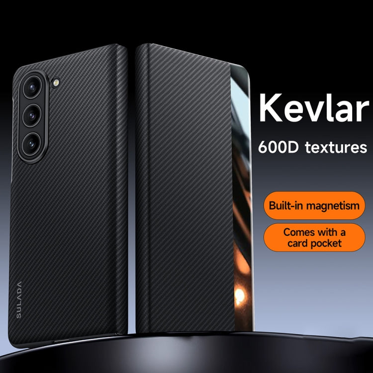 For Samsung Galaxy Z Fold4 SULADA Kevlar 600D Texture Smart Window Leather Phone Case(Purple) - Galaxy Z Fold4 5G Cases by SULADA | Online Shopping UK | buy2fix