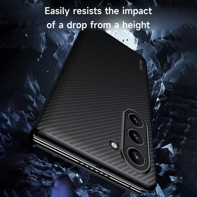 For Samsung Galaxy Z Fold6 SULADA Kevlar 600D Texture Smart Window Leather Phone Case(Brown) - Galaxy Z Fold6 5G Cases by SULADA | Online Shopping UK | buy2fix