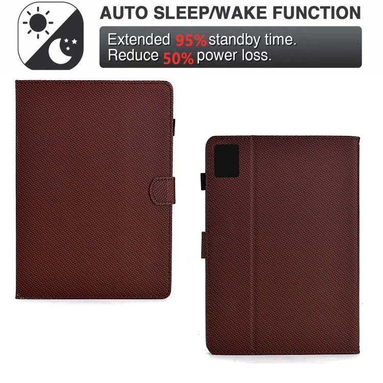 For Lenovo Tab M11 / Xiaoxin Pad 2024 Solid Color Fiber Texture Smart Tablet Leather Case(Brown) by buy2fix