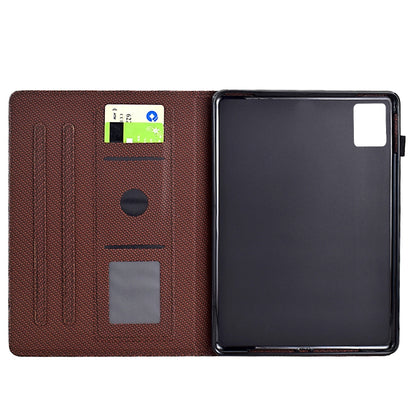 For Lenovo Tab M11 / Xiaoxin Pad 2024 Solid Color Fiber Texture Smart Tablet Leather Case(Brown) by buy2fix