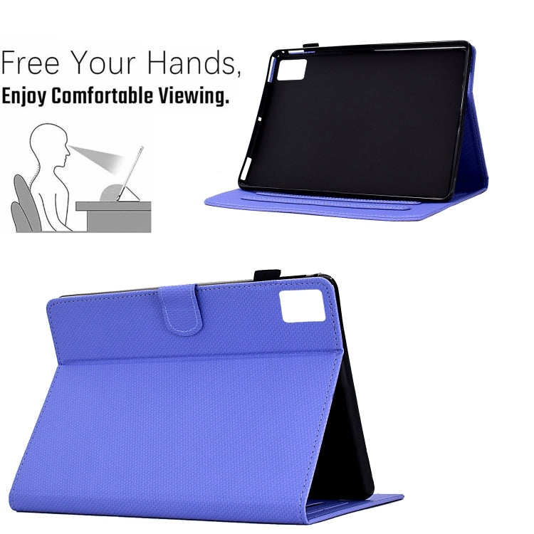 For Lenovo Tab M11 / Xiaoxin Pad 2024 Solid Color Fiber Texture Smart Tablet Leather Case(Purple) - Lenovo by buy2fix | Online Shopping UK | buy2fix