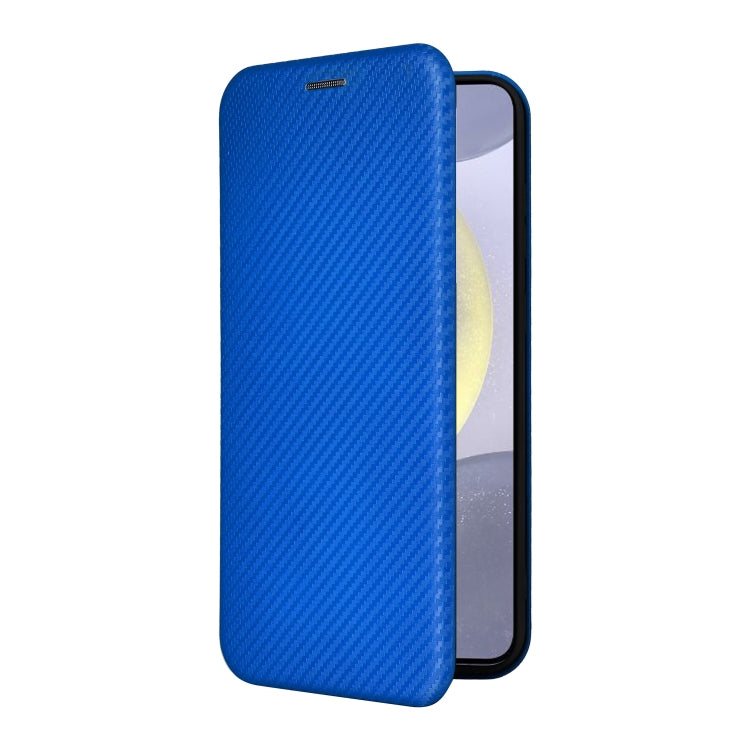 For Samsung Galaxy S25 5G Carbon Fiber Texture Flip Leather Phone Case(Blue) by buy2fix
