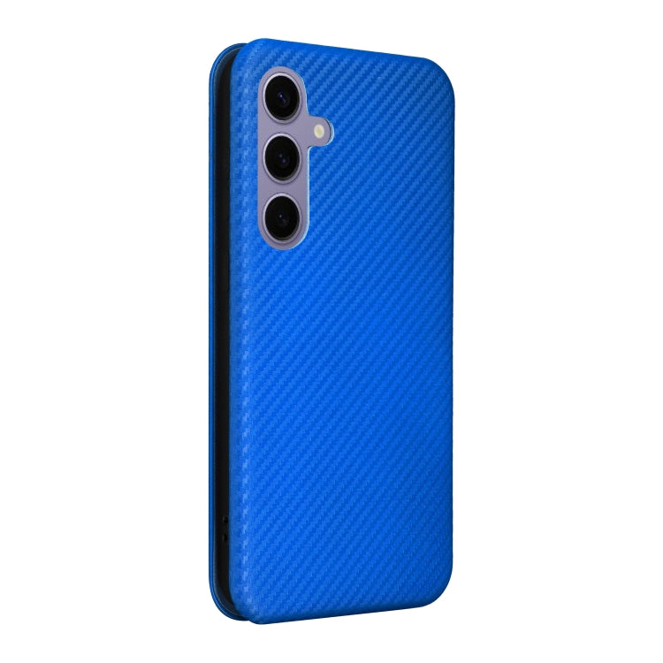 For Samsung Galaxy S25 5G Carbon Fiber Texture Flip Leather Phone Case(Blue) - Galaxy S25 5G Cases by buy2fix | Online Shopping UK | buy2fix