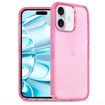 For iPhone 16 Plus Glitter Powder TPU Hybrid PC Phone Case(Pink) - iPhone 16 Plus Cases by buy2fix | Online Shopping UK | buy2fix