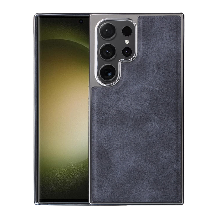 For Samsung Galaxy S23 Ultra 5G Electroplated Side PU Hybrid TPU MagSafe Phone Case(Blue) by buy2fix