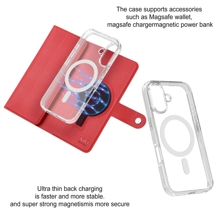 For iPhone 15 Pro ViLi GHA-C Series RFID MagSafe Magnetic Flip Leather Phone Case(Red) by ViLi