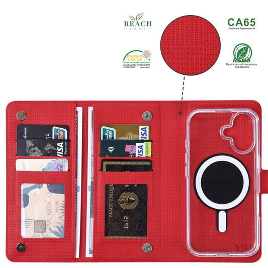 For iPhone 14 Pro Max ViLi GHA-C Series RFID MagSafe Magnetic Flip Leather Phone Case(Red) by ViLi