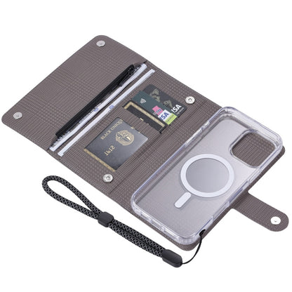 For iPhone 15 ViLi GHB-C Series RFID MagSafe Magnetic Flip Leather Phone Case(Grey) - iPhone 15 Cases by ViLi | Online Shopping UK | buy2fix