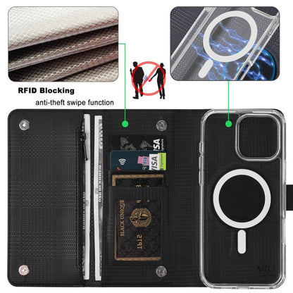 For iPhone 15 Pro Max ViLi GHB-C Series RFID MagSafe Magnetic Flip Leather Phone Case(Black) - iPhone 15 Pro Max Cases by ViLi | Online Shopping UK | buy2fix