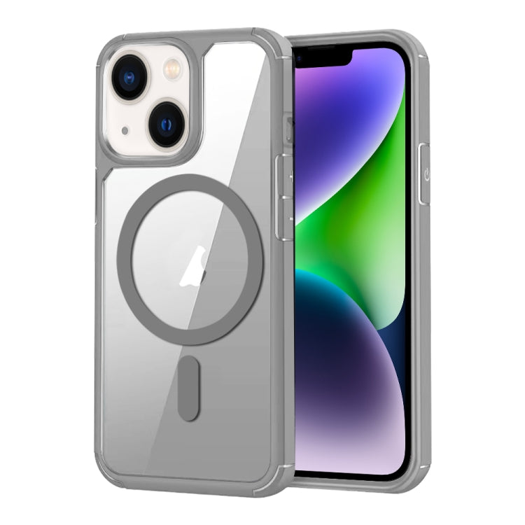 For iPhone 14 Plus MagSafe Acrylic Hybrid TPU Phone Case(Grey) - iPhone 14 Plus Cases by buy2fix | Online Shopping UK | buy2fix