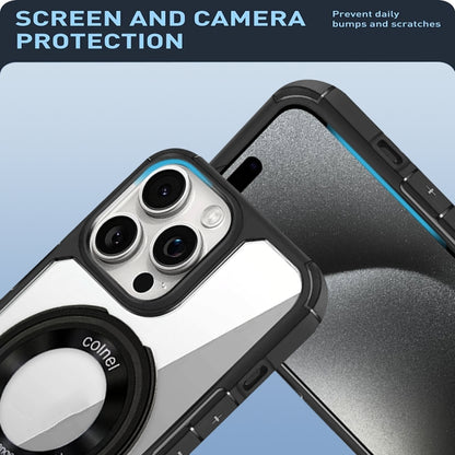 For iPhone 15 Pro MagSafe Acrylic Hybrid TPU Phone Case with Holder(Royal Blue) by buy2fix