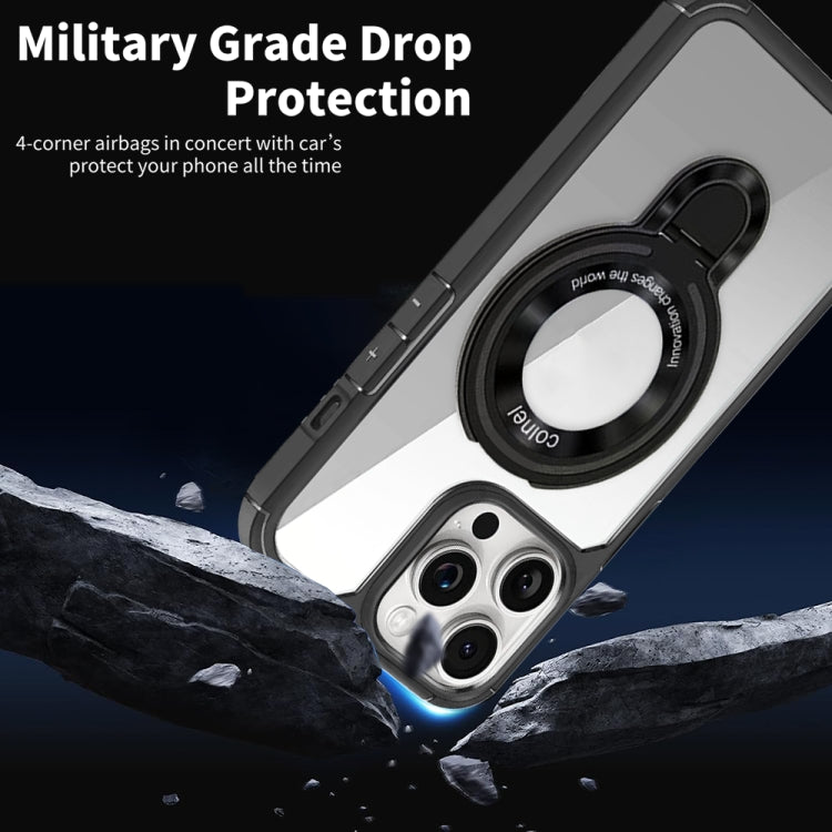 For iPhone 15 Pro MagSafe Acrylic Hybrid TPU Phone Case with Holder(Royal Blue) by buy2fix