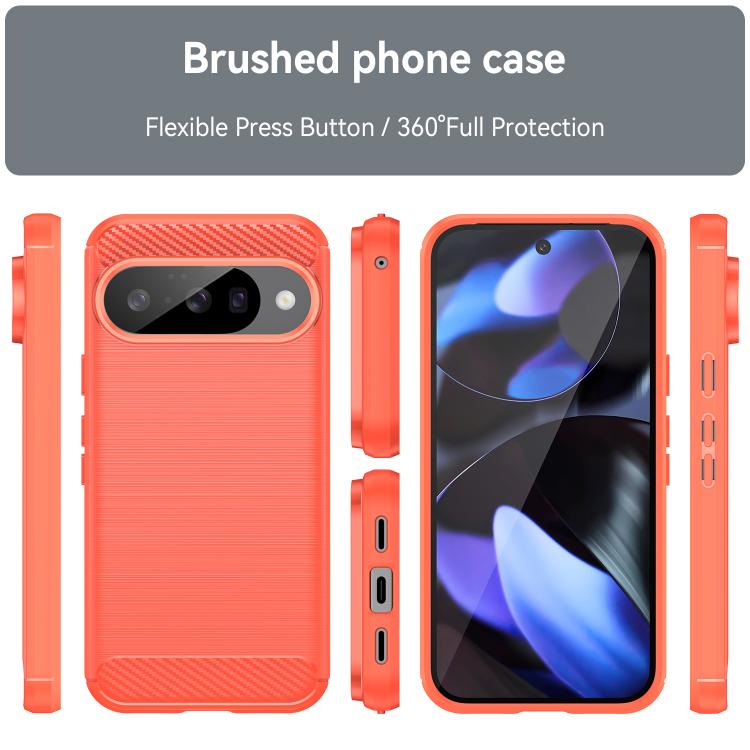 For Google Pixel 10 Carbon Fiber Brushed Texture TPU Phone Case(Red) - Google Cases by buy2fix | Online Shopping UK | buy2fix