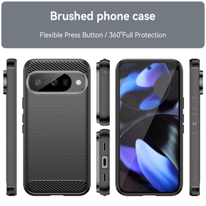 For Google Pixel 10 Pro Carbon Fiber Brushed Texture TPU Phone Case(Black) - Google Cases by buy2fix | Online Shopping UK | buy2fix