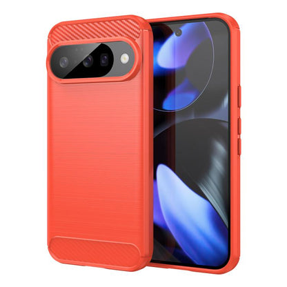 For Google Pixel 10 Pro Carbon Fiber Brushed Texture TPU Phone Case(Red) - Google Cases by buy2fix | Online Shopping UK | buy2fix