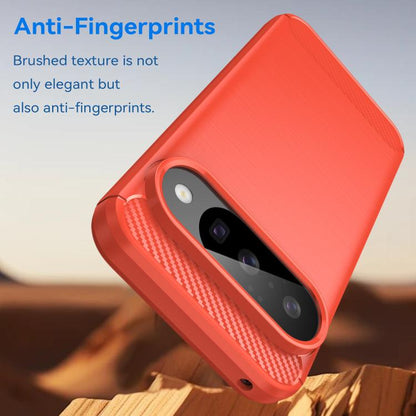 For Google Pixel 10 Pro Carbon Fiber Brushed Texture TPU Phone Case(Red) - Google Cases by buy2fix | Online Shopping UK | buy2fix