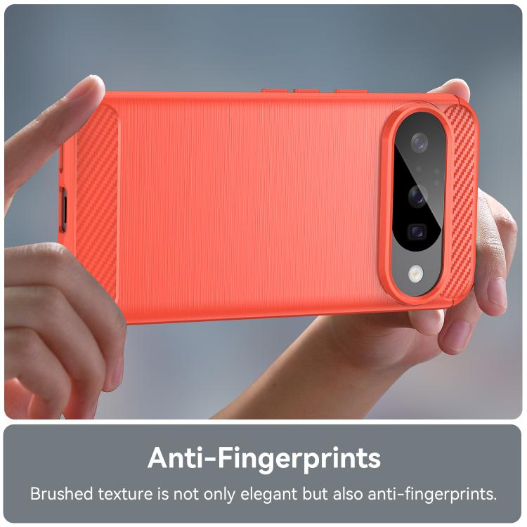 For Google Pixel 10 Pro Carbon Fiber Brushed Texture TPU Phone Case(Red) - Google Cases by buy2fix | Online Shopping UK | buy2fix