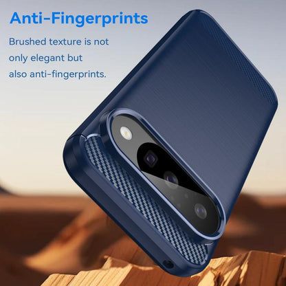 For Google Pixel 10 Pro Carbon Fiber Brushed Texture TPU Phone Case(Blue) - Google Cases by buy2fix | Online Shopping UK | buy2fix