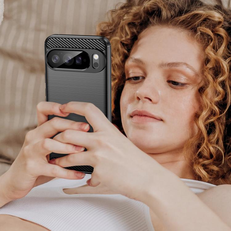 For Google Pixel 10 Pro XL Carbon Fiber Brushed Texture TPU Phone Case(Black) - Google Cases by buy2fix | Online Shopping UK | buy2fix