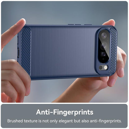 For Google Pixel 10 Pro XL Carbon Fiber Brushed Texture TPU Phone Case(Blue) - Google Cases by buy2fix | Online Shopping UK | buy2fix