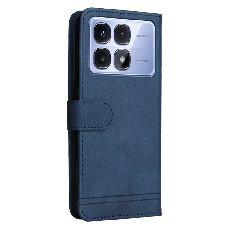 For Redmi K70 Ultra Skin Feel Life Tree Metal Button Leather Phone Case(Blue) - Xiaomi Cases by buy2fix | Online Shopping UK | buy2fix