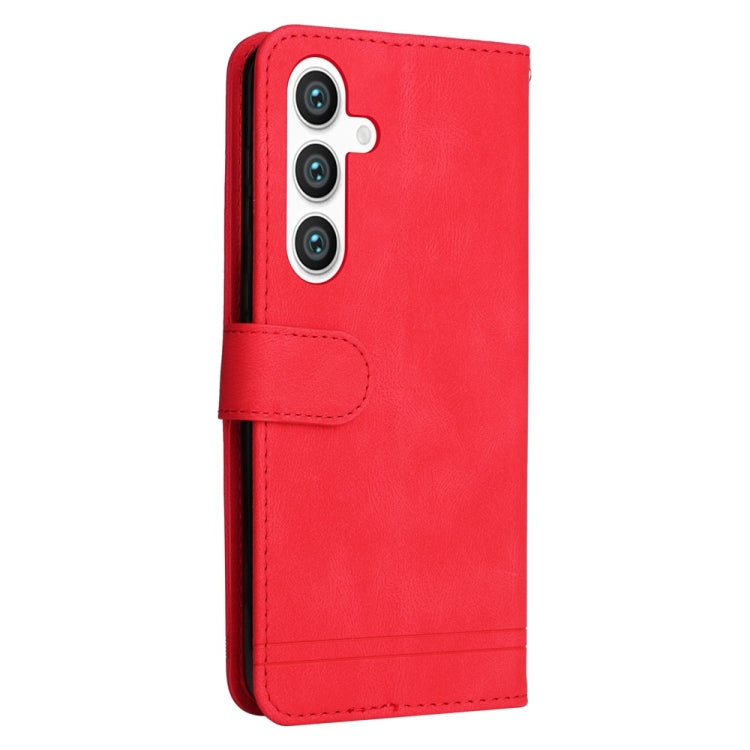For Samsung Galaxy S25 5G Skin Feel Life Tree Metal Button Leather Phone Case(Red) by buy2fix