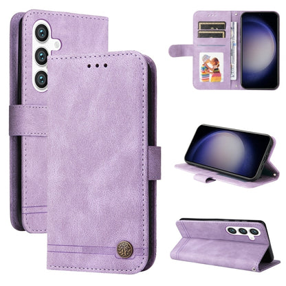 For Samsung Galaxy S25+ 5G Skin Feel Life Tree Metal Button Leather Phone Case(Purple) by buy2fix