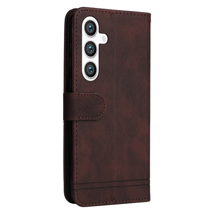 For Samsung Galaxy S25+ 5G Skin Feel Life Tree Metal Button Leather Phone Case(Brown) by buy2fix