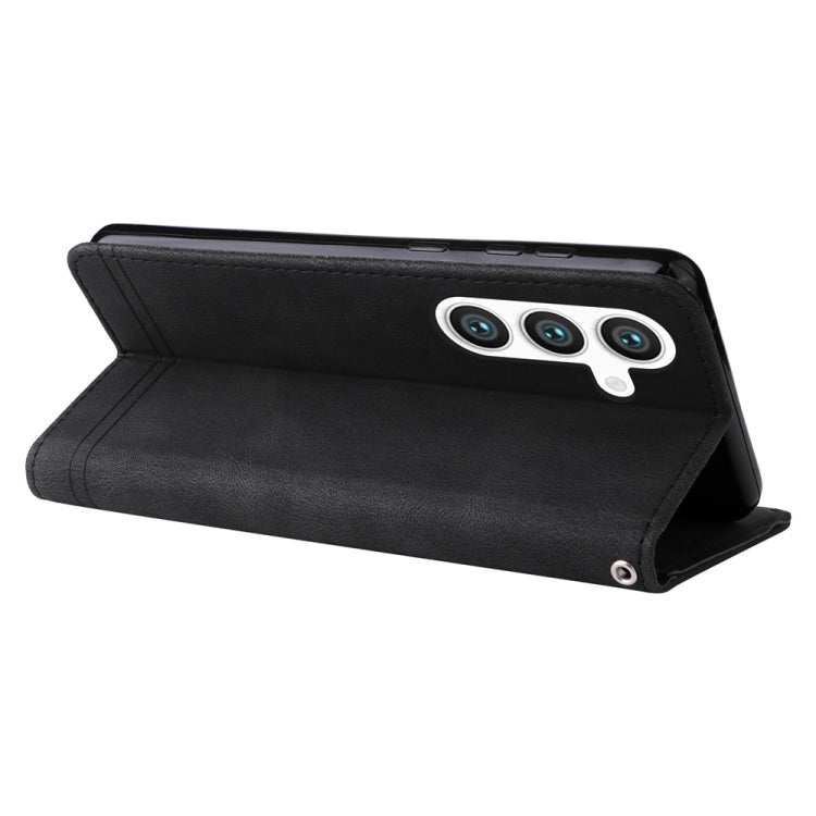 For Samsung Galaxy S25+ 5G Skin Feel Life Tree Metal Button Leather Phone Case(Black) by buy2fix