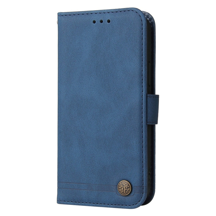 For Samsung Galaxy S25+ 5G Skin Feel Life Tree Metal Button Leather Phone Case(Blue) by buy2fix