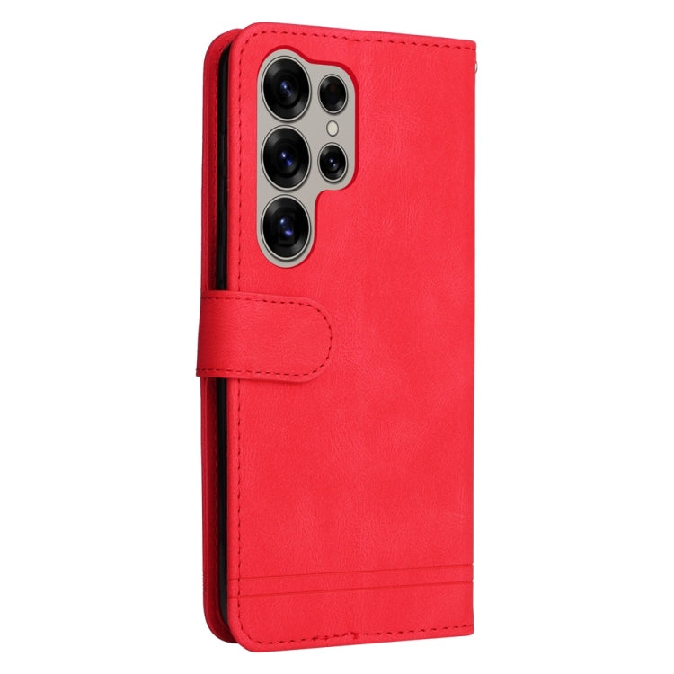 For Samsung Galaxy S25 Ultra 5G Skin Feel Life Tree Metal Button Leather Phone Case(Red) - Galaxy S25 Ultra 5G Cases by buy2fix | Online Shopping UK | buy2fix