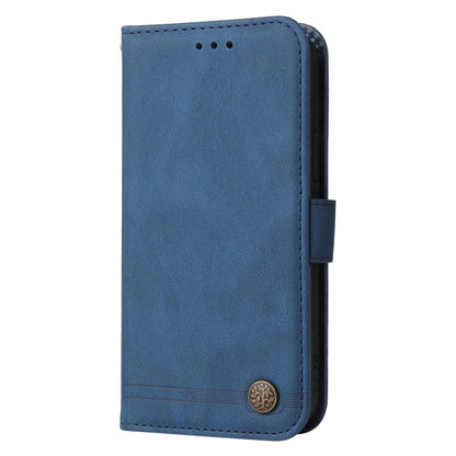 For Samsung Galaxy S25 Ultra 5G Skin Feel Life Tree Metal Button Leather Phone Case(Blue) by buy2fix