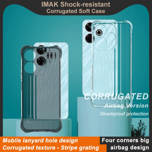 For Xiaomi POCO M6 4G IMAK Corrugated Texture Airbag TPU Phone Case(Transparent Black) by imak