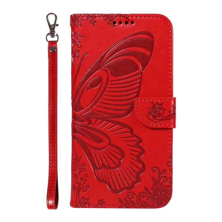 For Samsung Galaxy S25 Ultra 5G Swallowtail Butterfly Embossed Leather Phone Case(Red) by buy2fix
