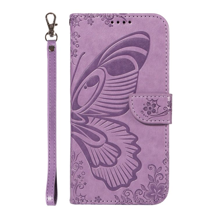 For Samsung Galaxy S25 Ultra 5G Swallowtail Butterfly Embossed Leather Phone Case(Purple) - Galaxy S25 Ultra 5G Cases by buy2fix | Online Shopping UK | buy2fix