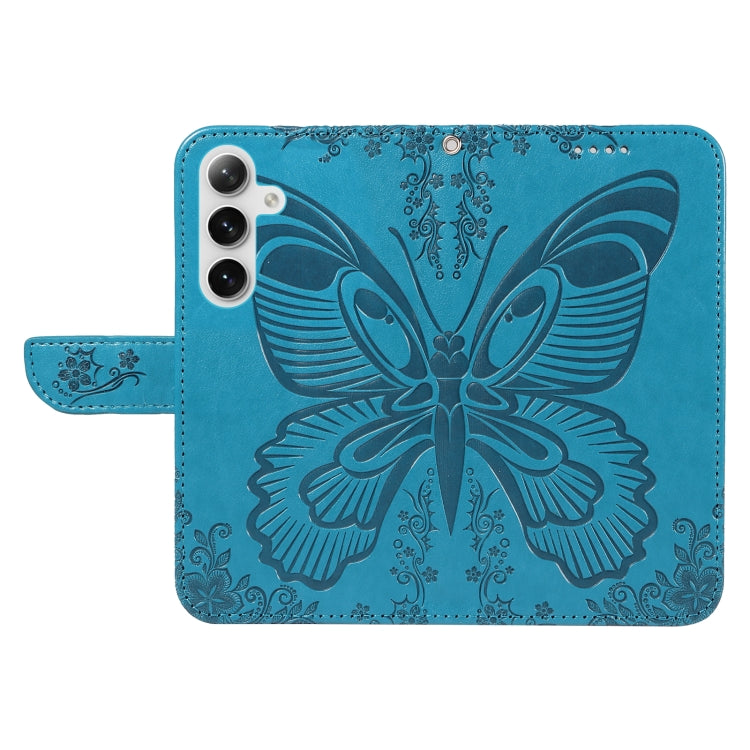 For Samsung Galaxy S25+ / S24+ 5G Swallowtail Butterfly Embossed Leather Phone Case(Blue) by buy2fix
