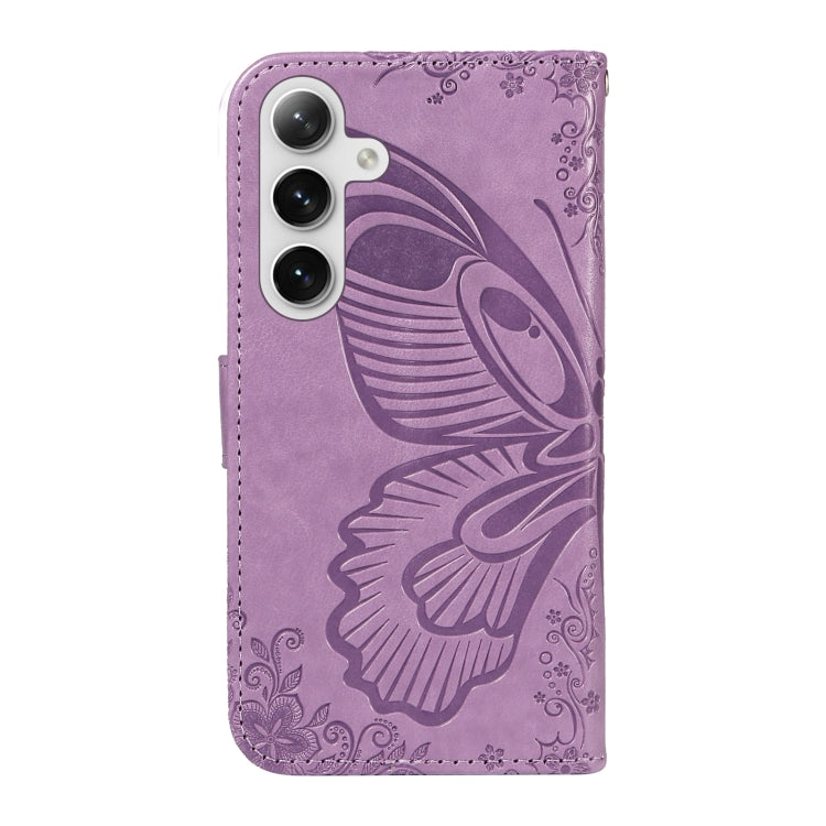 For Samsung Galaxy S25+ / S24+ 5G Swallowtail Butterfly Embossed Leather Phone Case(Purple) by buy2fix