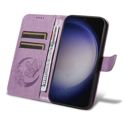 For Samsung Galaxy S25+ / S24+ 5G Swallowtail Butterfly Embossed Leather Phone Case(Purple) by buy2fix