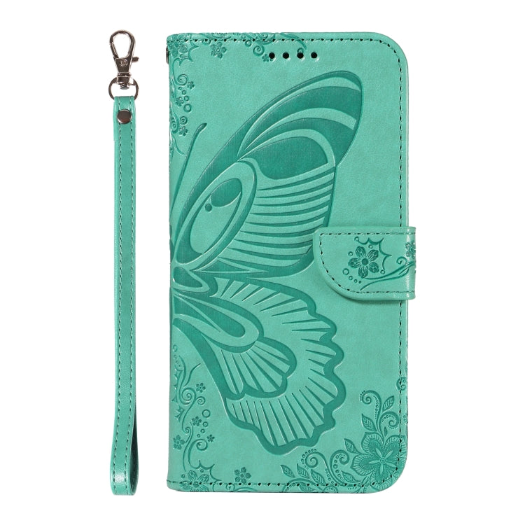 For Samsung Galaxy S25+ / S24+ 5G Swallowtail Butterfly Embossed Leather Phone Case(Green) - Galaxy S25+ 5G Cases by buy2fix | Online Shopping UK | buy2fix